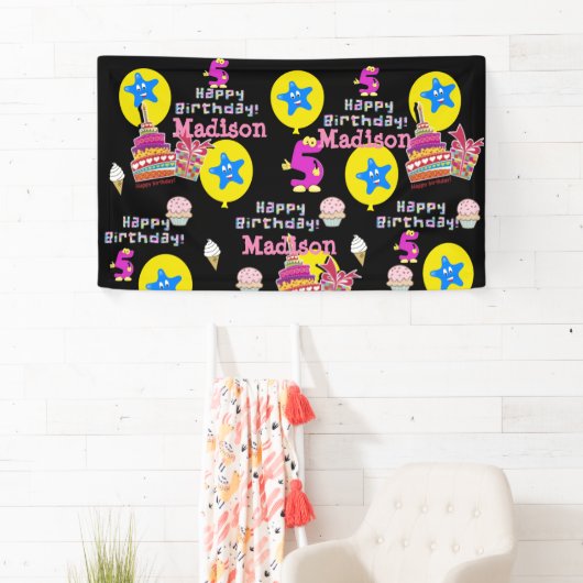 ビニールバナー、ハッピーファイブ誕生日バナー、#5 横断幕 (インサイチュ)