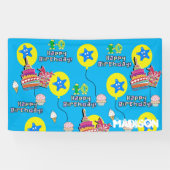 ビニールバナー、ハッピー10誕生日バナー、#10ブルー 横断幕 (横)