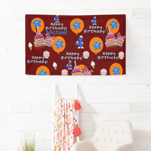 ビニールバナー、ハッピー4thバースデーバナー、#4 横断幕 (インサイチュ)