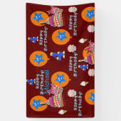 ビニールバナー、ハッピー4thバースデーバナー、#4 横断幕 (縦)