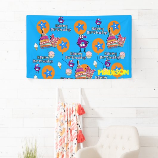 ビニールバナー、ハッピー6誕生日バナー、#6青 横断幕 (インサイチュ)