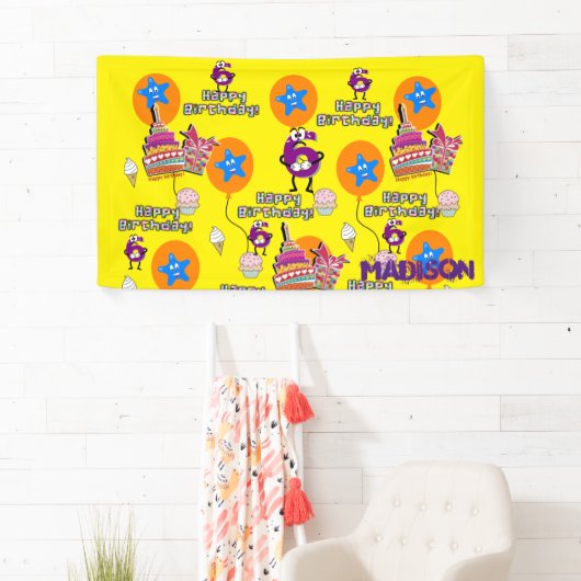 ビニールバナー、ハッピー6誕生日バナー、#6 横断幕 (インサイチュ)