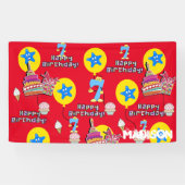 ビニールバナー、ハッピー7誕生日バナー、#7赤 横断幕 (横)