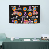 ビニールバナー、ハッピー8誕生日バナー、#8ブラック 横断幕 (トレードショー)