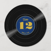ビニールパーソナライズされたレコードの青金ゴールドテーブル番号 セーブザデート (裏面)