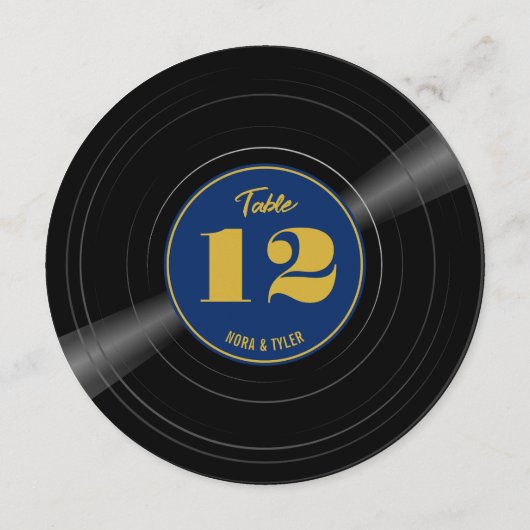 ビニールパーソナライズされたレコードの青金ゴールドテーブル番号 セーブザデート (裏面)