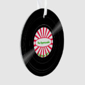 ビニールパーソナライズされたレコード赤スターバスト写真 オーナメント (正面)