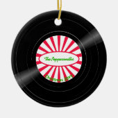 ビニールパーソナライズされたレコード赤線バースト写真 セラミックオーナメント (正面)