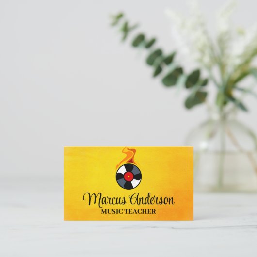 ビニールフレームのロゴを記録 |音楽 名刺 (スタンド正面)