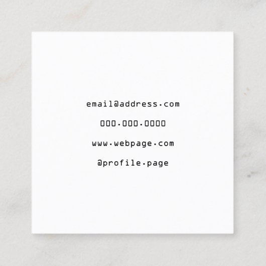 ビニールプレーヤー音楽インスピレーションの黒 スクエア名刺 (裏面)