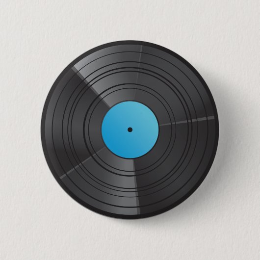 ビニールボタンの青 缶バッジ (正面)