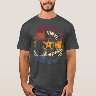 ビニールミュージックレコードシャツヴィンテージレトロビニールレコ Tシャツ