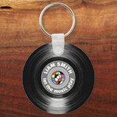 ビニールモダンレコードのロゴのキーチェーン キーホルダー (裏面)
