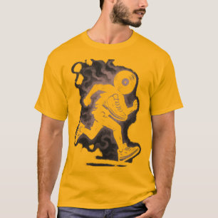 ビニールランナーのスケルトン煙 Tシャツ