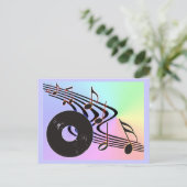 ビニールレコードとノートのはがき ポストカード (スタンド正面)