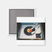ビニールレコードとヴィンテージレコードプレーヤターンテーブル マグネット (正面/裏面)