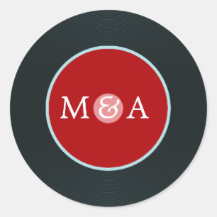 ビニールレコードのカスタムウェディング ラウンドシール