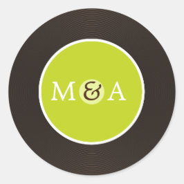 ビニールレコードのカスタムウェディング ラウンドシール