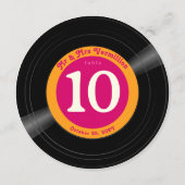 ビニールレコードのホットピンクと金ゴールドテーブル番号 セーブザデート (裏面)