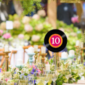 ビニールレコードのホットピンクと金ゴールドテーブル番号 セーブザデート