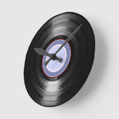 ビニールレコードのレトロ時間 ラウンド壁時計 (傾斜)
