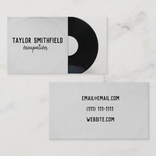 ビニールレコードの名刺ヴィンテージモダン 名刺 (正面/裏面)