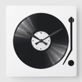 ビニールレコードの壁時計 スクエア壁時計