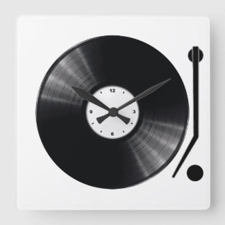ビニールレコードの壁時計 スクエア壁時計