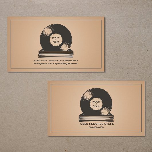 ビニールレコードの山 名刺
