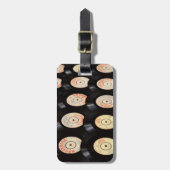 ビニールレコードの背景 ラゲッジタグ (正面縦)