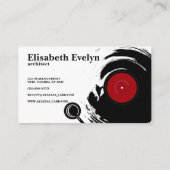 ビニールレコードの背景 名刺 (裏面)