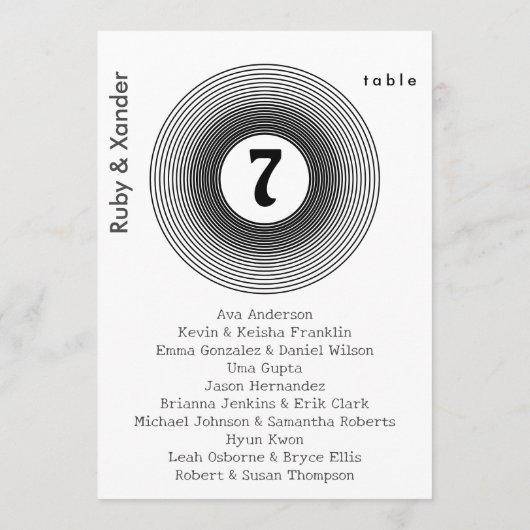 ビニールレコードアルバム個人表席カード 招待状 (裏面)