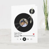 ビニールレコードキッズフォトハッピーバースデー自撮 カード (正面)