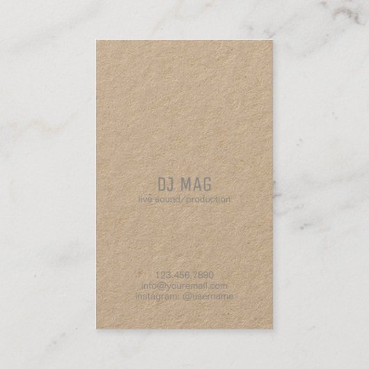 ビニールレコードクレート名刺 名刺 (裏面)