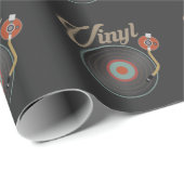 ビニールレコードターンテーブルスタイル音楽レトロレコードDJ ラッピングペーパー (ロールコーナー)