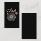 ビニールレコードターンテーブルスタイル音楽レトロレコードDJ 名刺 (正面/裏面)