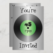 ビニールレコードデザイン任意大事な行事 招待状 (正面/裏面)