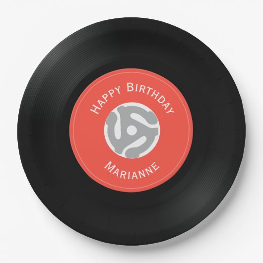 ビニールレコードデザイン紙プレート ペーパープレート (正面)