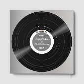 ビニールレコードブラック&ホワイト結婚ズゲストブック ゲストブック (裏面)