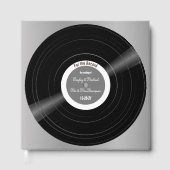 ビニールレコードブラック&ホワイト結婚ズゲストブック ゲストブック (正面)