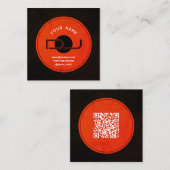 ビニールレコードプレートDJミュージカル スクエア名刺 (正面/裏面)