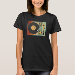 ビニールレコードプレーヤーレトロミュージックレコードコレクター Tシャツ
