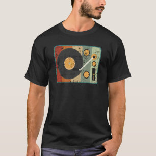 ビニールレコードプレーヤーレトロミュージックレコードコレクター Tシャツ