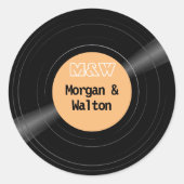 ビニールレコードモノグラムクラシックラベル ラウンドシール (正面)