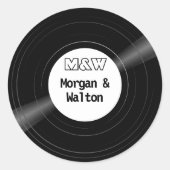 ビニールレコードモノグラム白ラベル ラウンドシール (正面)