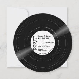 ビニールレコードモノグラム – 白ラベル セーブザデート