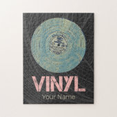 ビニールレコードレトロディスコヴィンテージ音楽デザイン ジグソーパズル (縦)