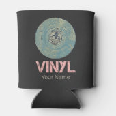 ビニールレコードレトロディスコヴィンテージ音楽デザイン 缶クーラー (裏面)