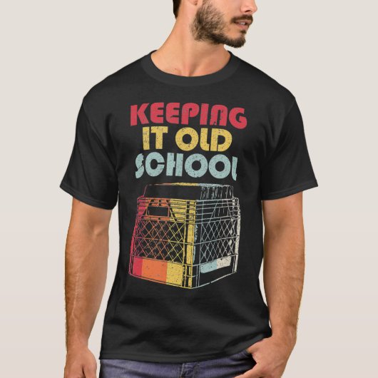 ビニールレコードレトロ保ズITオールドスクール Tシャツ (正面)