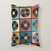 ビニールレコードレトロLPディスクセットヴィンテージ図 アクセントクッション (正面(垂直))